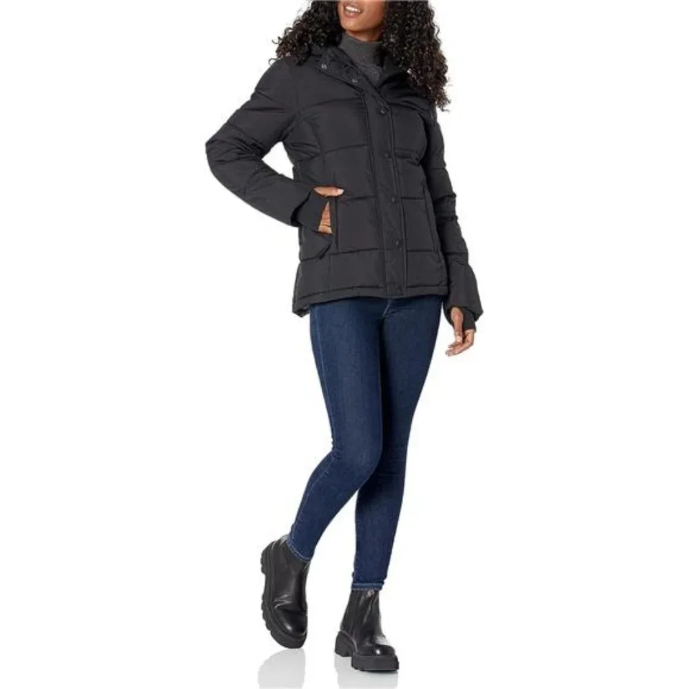 Women's Heavyweight Long-Sleeve Hooded Puffer Coat - Picture 3 of 6
